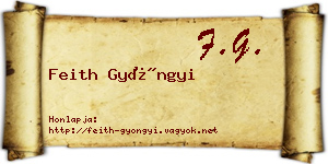Feith Gyöngyi névjegykártya