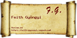 Feith Gyöngyi névjegykártya