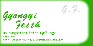 gyongyi feith business card